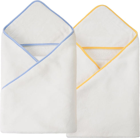 POLYTE Premium Hypoallergenic Microfiber Hooded Baby Bath Towel, 36 x 36 in,
