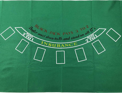 36" 72" Blackjack Table Top Felt Layout - x Rectangle Las Vegas Style Green Casino Poker Table Cover Mat, Great