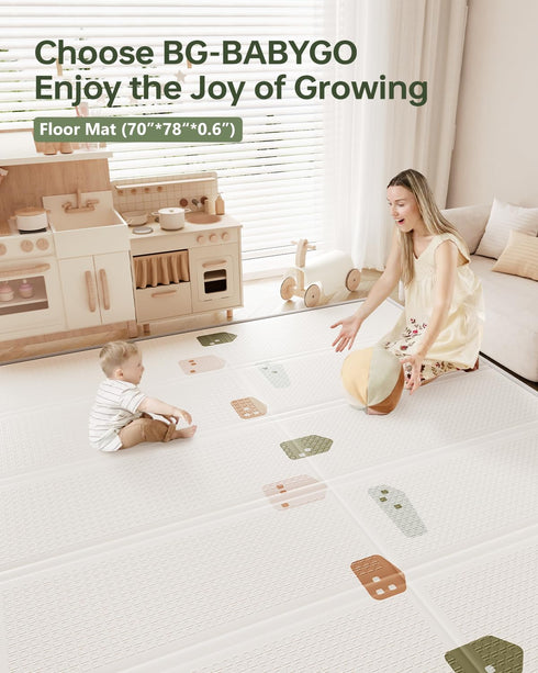Outdoor(50"*78"*0.4") BG-BABYGO Baby Play Mat Foldable Baby Floor Play Mat Large Soft Foam Playmat for Babies