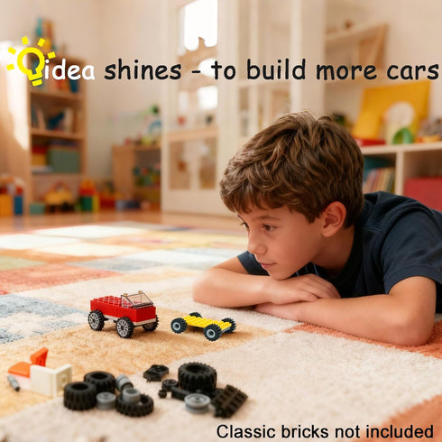 298PCS Sets Pamvava Wheels and Axles Tires, City Car Parts Pieces, Windshield Vehicle Accessories Construction Boys Toy