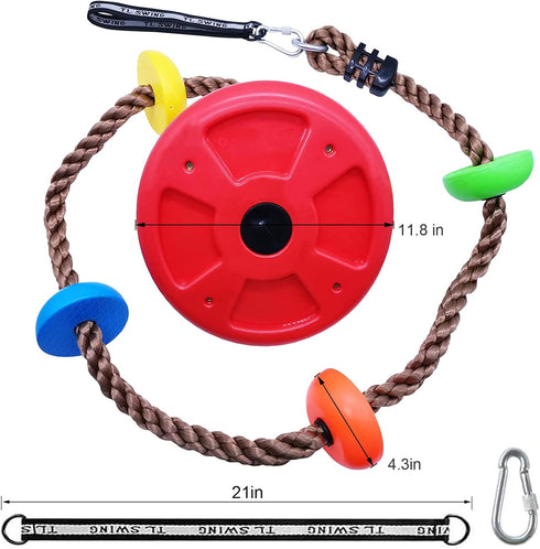 Tree Climbing Rope and Kids Disc Swing Seat Set for Outdoor Backyard Playground Accessories