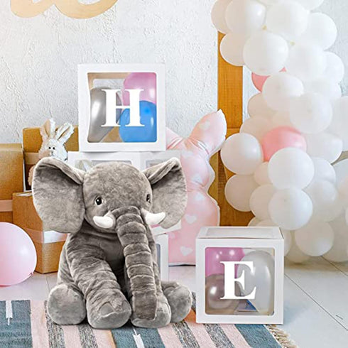 24 INCH Homily Big Stuffed Elephant, Large Elephant Stuffed Animal, Giant Plush Animal Fluffy Toy for Girl Kids