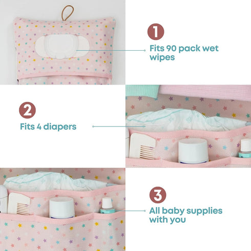 HAMUR Baby Diaper Bag Organizer Travel-Friendly, Compact & Foldable | Stroller Pouch for Newborn Essentials Must-Have