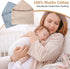 ZOLLEFY 2 Pack 32x32 Inches Baby Hooded Bath Towel Muslin Cotton Brown and Misty Blue Neutral Style Elegant Colors