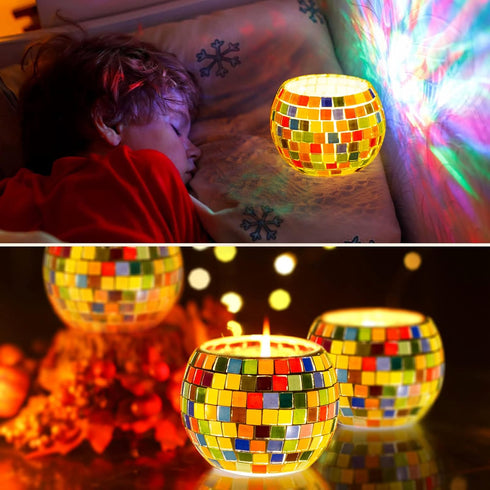 8-12 6 7 8-12 Glass Mosaic Candle Holder Kit - DIY Mosaic Kits for Adults & Crafts for Girls - Arts and Crafts