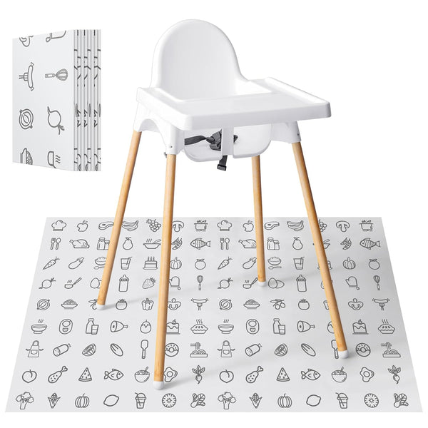 Resholder 40 Pcs 28" x 47" Disposable Splat Mat for Under High Chair