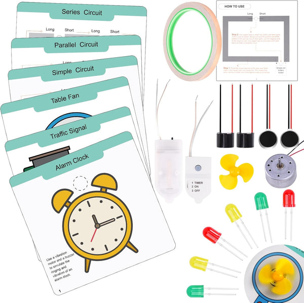 GiftAmaz Paper Circuits Kit for Kids, STEM Electric Circuit Motors Kit, Child-Friendly