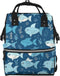 FHEDVBN Cute Blue Fish Diaper Bag Backpack for Women Multifunction Waterproof Mummy Backpacks