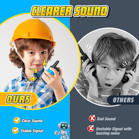 Kids Walkie Talkies Toys - comedyfun Mini Robots Walkies Talkies 2 Pack for Boys Age 3-10, Outdoor Game Birthday Gifts