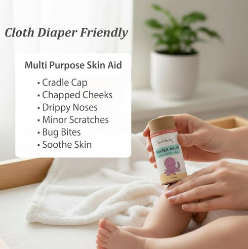 Balm Baby Diaper Balm Stick Natural Diaper Rash Cream & Multipurpose Baby Skin Ointment with Organic Calendula - Vegan
