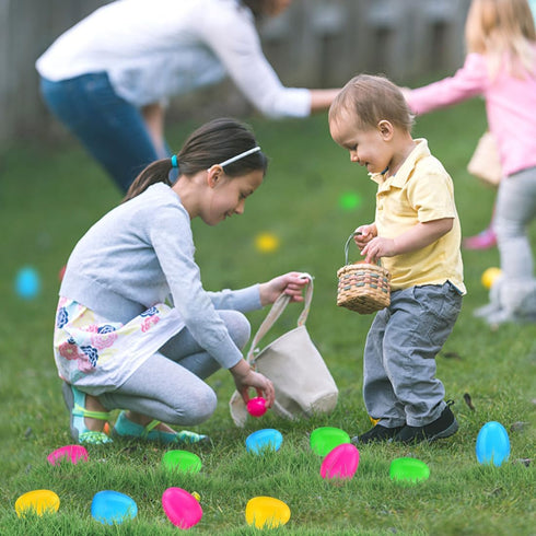 Giaueoa 12 Pcs Prefilled Easter Eggs with Pull-Back Engineering Vehicles Plastic Easter Eggs Filled Cars Toy for Easter