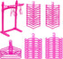 55PCS Doll Hangers for 12 Inch Dolls, Doll Clothes Accessories with 1 Display Rack