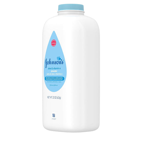 Johnson's Baby Powder, Pure Cornstarch, Aloe & Vitamin E, 22 Ounce (Pack of 3)