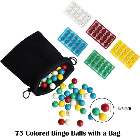 Set 8" Bag,100 Cards,1000 Chips,75 Yuanhe Complete Bingo Game - Includes Metal Round Cage with Big Storage Bingo