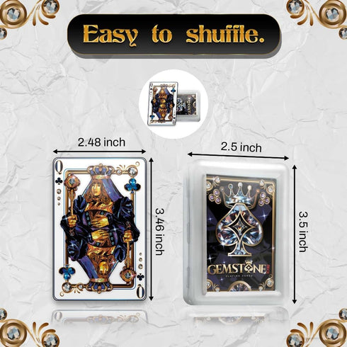Gemstone Deck (2-Pack), 100% Set 54 2 Premium Waterproof Playing Cards Plastic Water Proof for Pool Beach Hot Tub