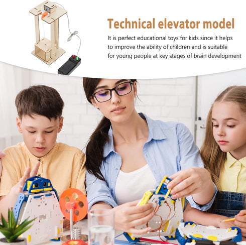Wooden Elevator Kids STEM Projects - Science Kits for Ages 5-14, DIY Model Building Kits