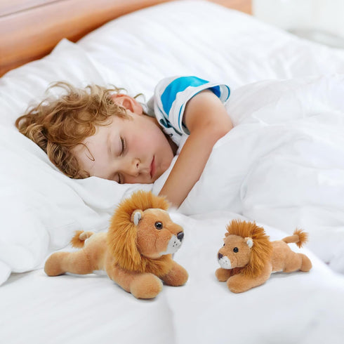 Hideekoog Kids,12 inch Lion Stuffed Animal for Realistic Animal Plush Toy Lying Down Posture Animals,Plush Cute Lion