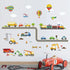 decalmile Construction Transportation Wall Decals, Kids Bedroom Wall Stickers for Baby Nursery Playroom Decor