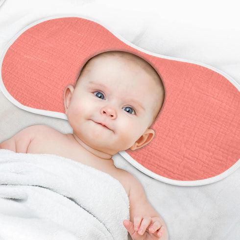 KEIGE 1Pc Girls,11x22in,Salmon Salmon Burp Cloth,Unisex Large Absorbent Soft Cotton Muslin Burping Cloths for Newborn