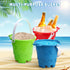 7" Summer (3PCS) Beach Sand Toy Bucket Gear For Kids Adult, Plastic Beach Castle Mold Buckets, Sand Pail Water Bucket