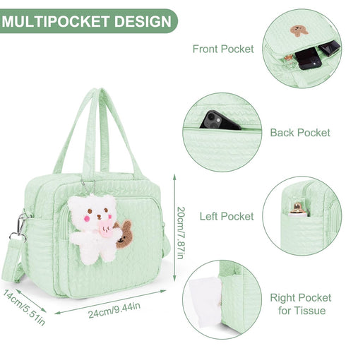 Lushandy Baby Diaper Bag Tote, Mom Bag Crossbody Diaper Bags Baby Travel Bags for Girl Paaleras Para Bebe (Green