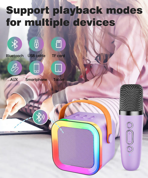 Feix g 1-2 4, 5, 6,7, 8,9,10,11,12+ 1 Mini Karaoke Machine Speaker for Kids Adults,Portable Bluetooth with Wireless
