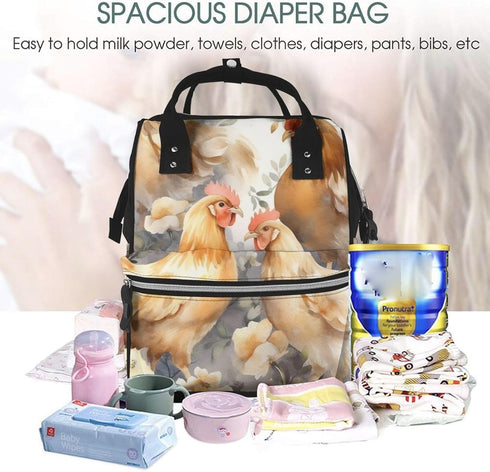 DWVTSLH Backpack Mummy Backpack Chicken duck Diaper Bag Multifunction Nappy Bags Waterproof Large Capacity Travel