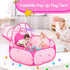 PigPigPen 3pc Kids Play Tent - Princess Tents with Ball Pit, Crawl Tunnel for Toddlers, Indoor & Outdoor Playhouse Toys