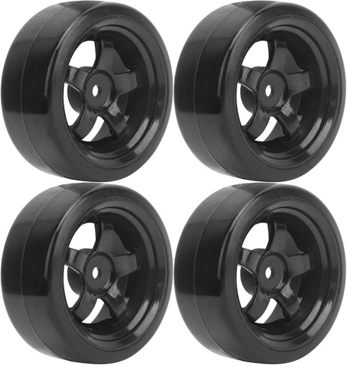 VBESTLIFE 4Pcs RC Rubber Tires, 63mm Antiskid Drift Tyres Wheel Rims for D12 1/10 RC Car Accessories