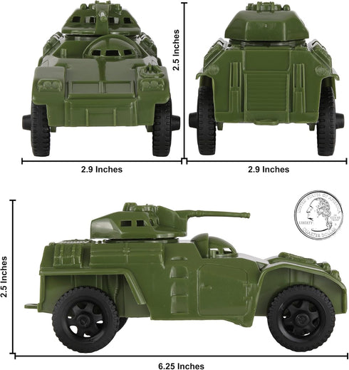 TimMee RECON PATROL Armored Cars, OD Green Plastic Army Men Scout Vehicles
