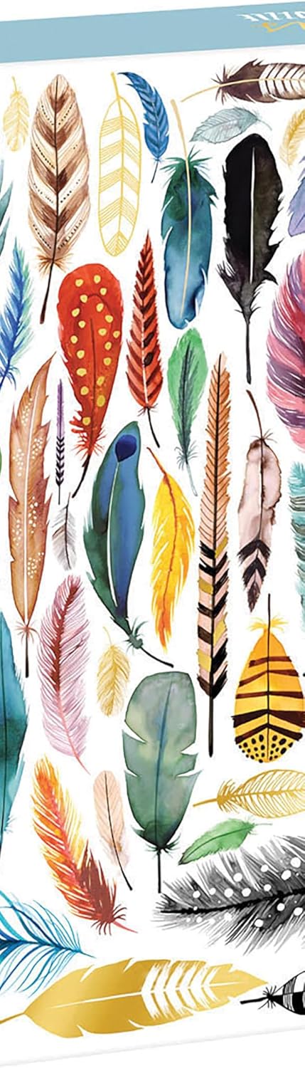500 Piece Jigsaw Puzzle for Adults and Families - Galison Feathers Bird Feather Foil Puzzle