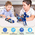 2 Intoypad Collision Transforming Dinosaur Car Toy, Magnetic Cars Transform into Dinosaur Toys for Kids Toddler Fun