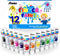 ABEIER Washable Finger Paint for Toddlers, Safe Non-Toxic, 12 Vibrant Colors, Mess Free Art Supplies for Kids