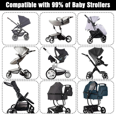 YBEATY 8pcs Stroller Hook Universal Stroller Clips and Hooks Adjustable Strollers Carabiner Clip Multifunctional