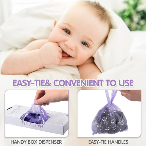 1600 Count Colarr Baby Disposable Diaper Bags Scented Diaper Sacks with Tie Handle Disposal Trash Sacks Pet Dog Poop