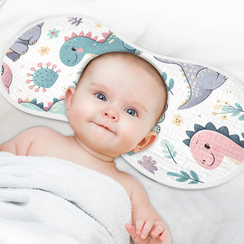 FLildon 2PCS Muslin Burp Cloth for Baby Cute Little Dinosaurs Super Absorbent Burping Cloths, Bibs for Newborn Boys