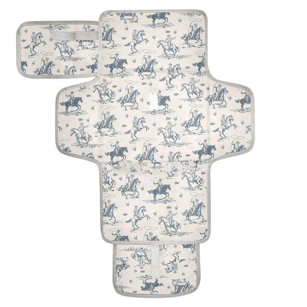 CHUROUSY Cowboys Horse Western Portable Diaper Changing Pad with Wipes Holder, West Desert
