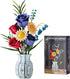 QARULUS Roses Flower Bouquet Building Set,787 Pcs Artificial Flower Kit with Vase,Plant Bonsai