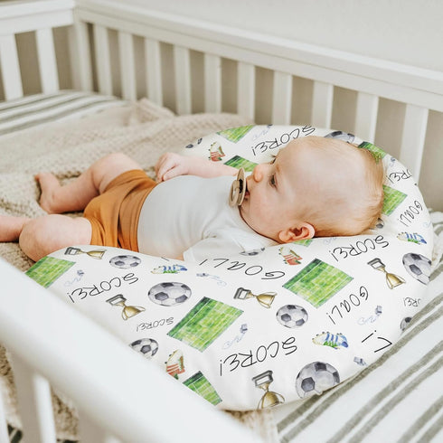 Watercolor Soccer Game Baby Nursing Pillow Covers for Boy Girl Fun Soccer Lovers Nursing Pillow Slipcovers