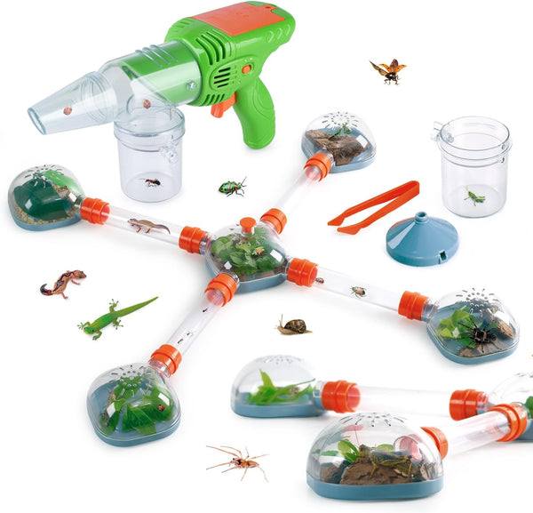 Bug Catcher Kit for Kids - Outdoor Explorer Toys with Vacuum Catcher Gun, Habitat, and Observation Cup for Ages 4-8
