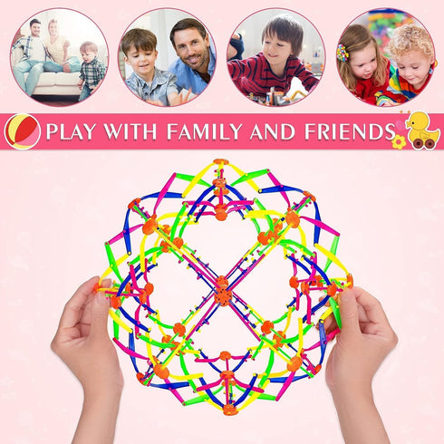 NIHAKSOI 2PCS (2PCS) Expandable BreathingColorful Inflatable Ball Expandable Magic Ball - Stress Reliever Fidget Toys