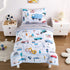 4-Piece Set Set Cars Toddler Bedding for Boys Girls- Soft & Skin Friendly Toddler Bed Includes Toddler Comforter, Flat