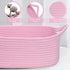 ABenkle Cotton Woven Rope Storage Basket, Decorative Toy Bin with Handle for Nursery and Organizing Shelves