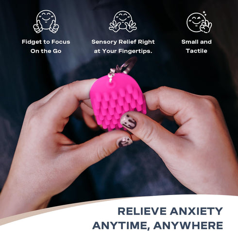 HedgeHog Mini Keychain - Soft, Smooth, Lightweight & Silent Fidget Toy for Stress Relief