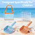 LullaBlock 2 Pack Beach Sand Sifter with Seashell Bags & Shell Display Case, Beach Toys for Kids Beach Seashell