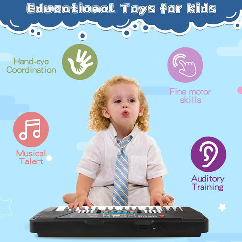 Kids 37 Keys Keyboard Piano for Beginners, Electronic Piano with Microphone Educational Musical Toys for Ages 3-6