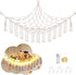 Stuffed Animal Hammock with LED Light, Toy Storage for Kids Room Decor, White