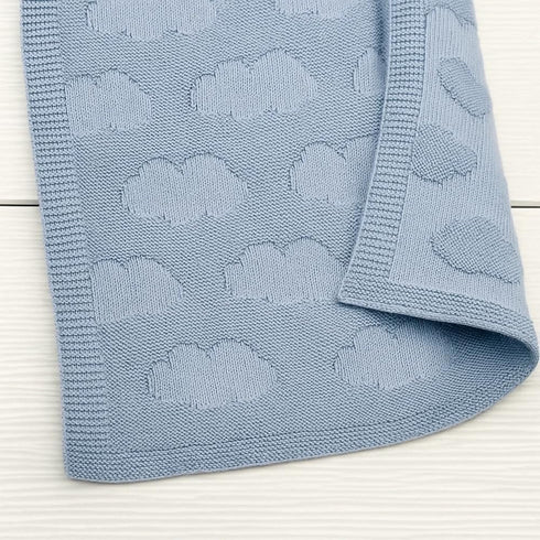 Cozy 30x40 Cotton Baby Blanket Knit Soft Swaddle Receiving Blankets Toddler Infant Blanket with Lovely Clouds