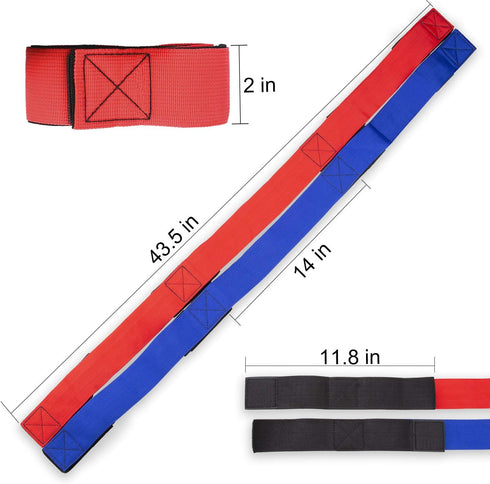 Legged Race Band for 4 People, Team Building Outdoor Party Game for Kids and Adults, Relay Race Activity with Pouch