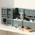 1/12 Dollhouse Furniture Miniature Display Shelf Bookshelf Storage Cabinet for Living Room Kitchen Room (Blue)
